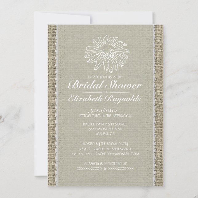 Ivory Vintage Lace Bridal Shower Invitations (Front)