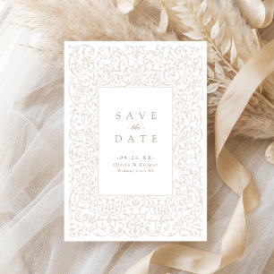 Ivory Vintage Ornate Frame Classic Wedding Save The Date