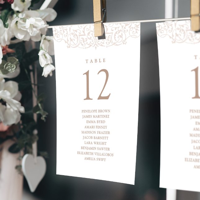 Ivory Vintage Table Number Seating Chart (Ivory Vintage Table Number Seating Chart)