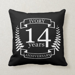 Ivory wedding anniversary 14 years cushion