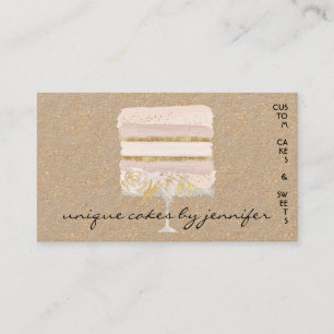 Ivory Wedding Cakes Floral Bakery Pastry Business Card