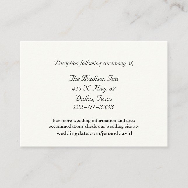 Ivory Wedding enclosure cards (Front)