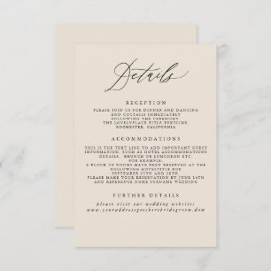 Ivory Wedding Information Enclosure Card