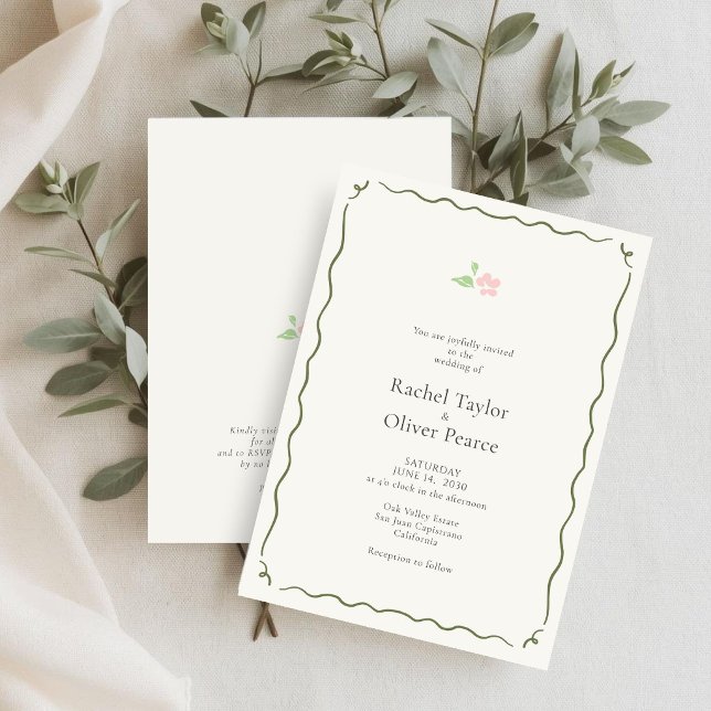 Ivory | Whimsical Floral Wedding Invitation (Creator Uploaded)