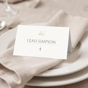 Ivory Whimsical Floral Wedding Table Number Card