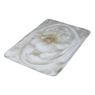 Ivory white bath mat
