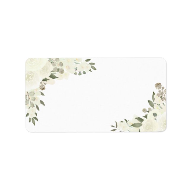 Ivory White Boho Blank DIY Print Wedding Address Label (Front)