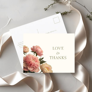 Ivory & White   Chic Rose Thank You Wedding Postcard