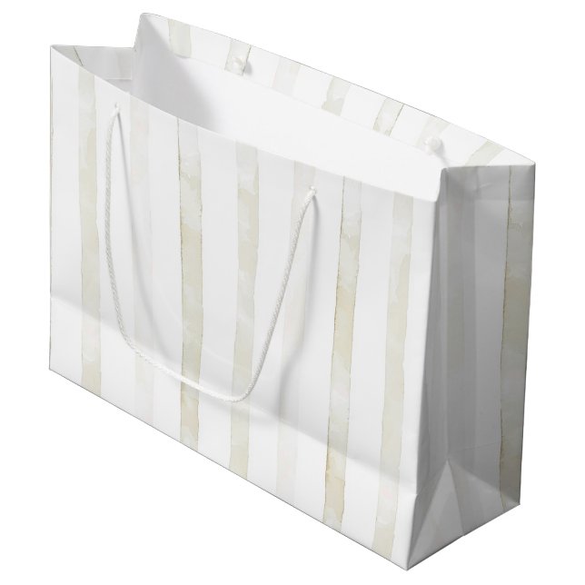 Ivory White Cream Wedding Large Gift Bag (Front Angled)