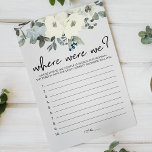 Ivory White Floral Game Where Were We Flyer<br><div class="desc">Where Were We bridal shower game.  Watercolor botanical,  Ivory White Floral.   Matching items to complete your event collection are available in our Zazzle store!</div>