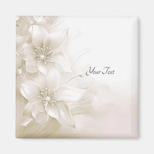 Ivory White Flowers Magnet