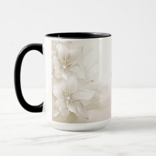 Ivory White Flowers Mug