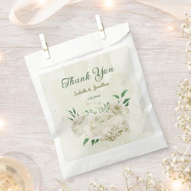 ivory white flowers wedding favour bag (Clipped)