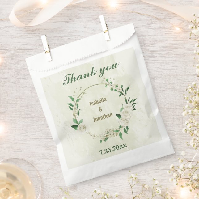 ivory white flowers wedding favour bag (Clipped)