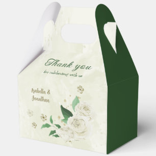 ivory white flowers wedding favour box