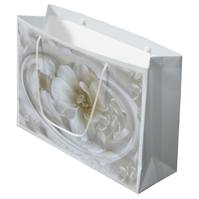 Ivory white large gift bag (Front Angled)