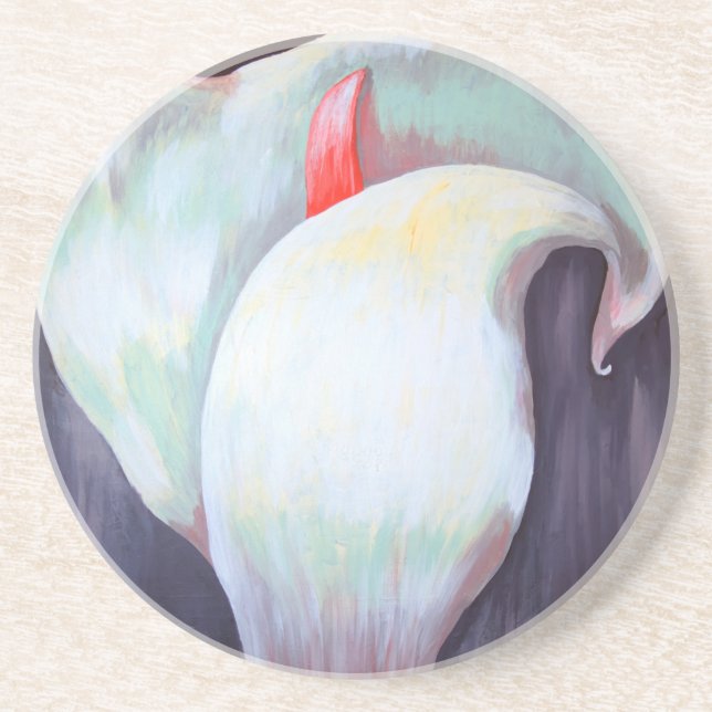 Ivory White Orchid With Lilac Lemon Hues Coaster (Front)