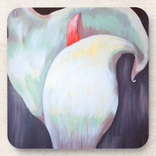 Ivory White Orchid With Lilac Lemon Hues Coaster