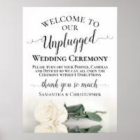 Ivory White Rose Chic Unplugged Wedding Ceremony