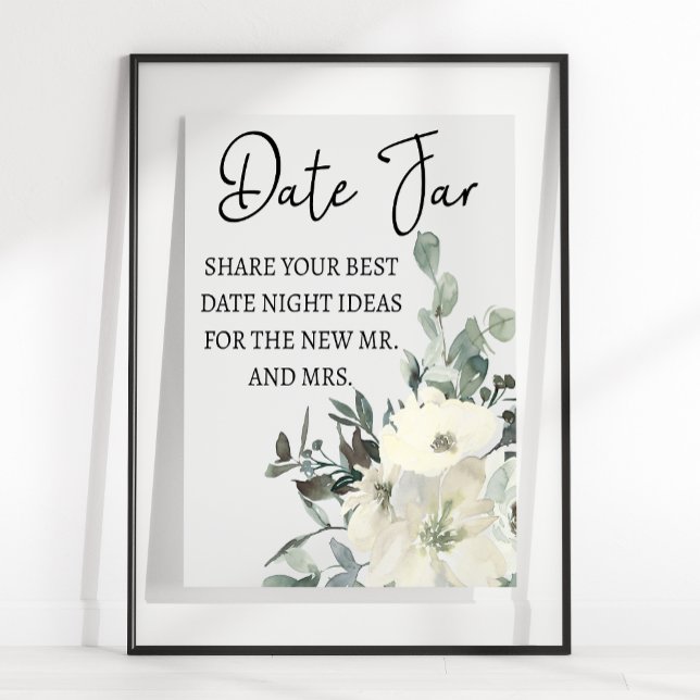 Ivory White Roses Floral Blooms Date Night Poster (Creator Uploaded)