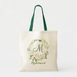 Ivory White Roses Floral Bridesmaid Tote Bag<br><div class="desc">Give your bridal party a tote bag that'll make them feel totally flattered! These totes come customized to say anything that you'd like. For further customization,  please click the "customize further" link and use our design tool to modify this template.</div>