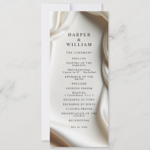Ivory white Satin Elegance Wedding Program