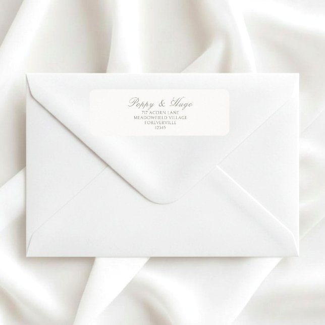 Ivory White | Simple Wedding Return Address  Label (Creator Uploaded)