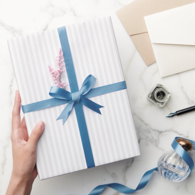 Ivory & White Stripes Wrapping Paper (Gifting)