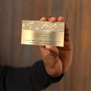 Ivory Wide Gold Gold Diamond Striped Gritter VIP Business Card