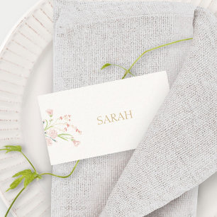 Ivory Wildflower Wedding Escort Place Name Card
