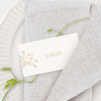 Ivory | Wildflower Wedding Escort Place Name  Card
