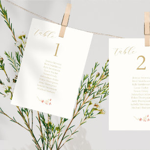 Ivory Wildflower Wedding Guestlist Table Number