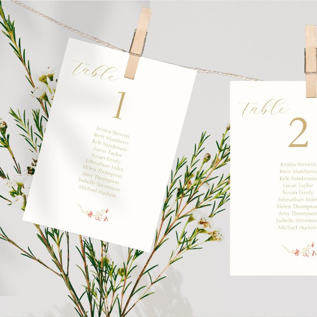Ivory | Wildflower Wedding Guestlist Table Number (Creator Uploaded)