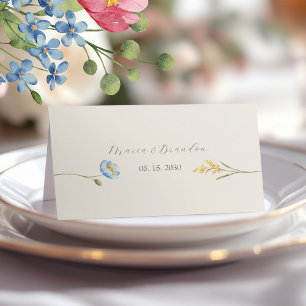 Ivory Wildflower Wedding Place Card