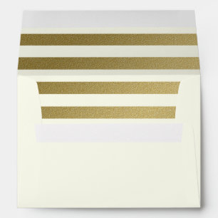 Ivory with Gold Stripes Inside Envelopes