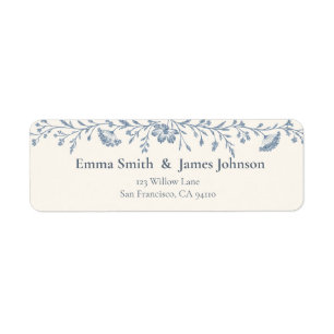 Ivoy Periwinkle Wildflower Wedding Return Address Label