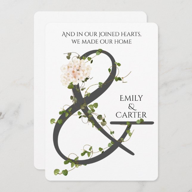 Ivy and Ampersand Wedding Invitation (Front/Back)