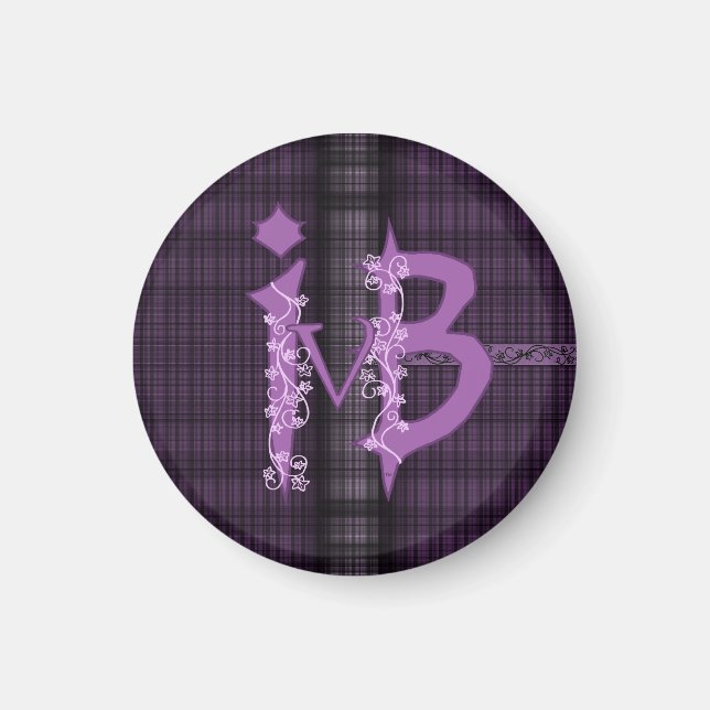 Ivy and Bat Custom Plaid Goth Magnet (Front)