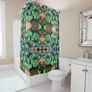 Ivy and field stone shower curtain