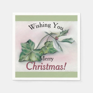 Ivy and Holly Christmas Napkin