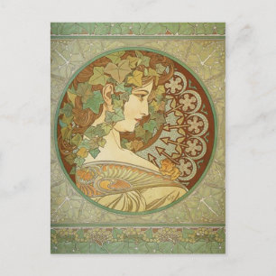 Ivy by Alphonse Mucha Postcard