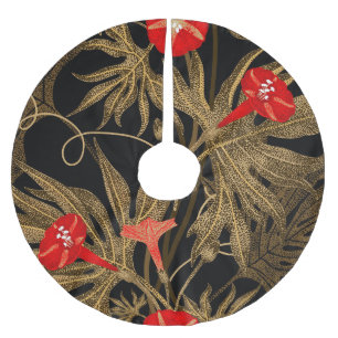 Ivy Climbing Plant: Golden Vintage. Brushed Polyester Tree Skirt