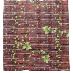 Ivy Covered Brick Wall Shower Curtain