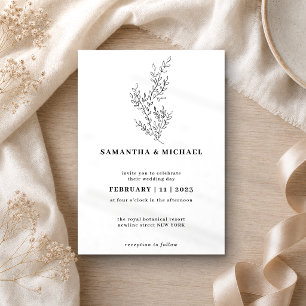 Ivy Floral Fall Boho Clear Indie Botanical Invitation