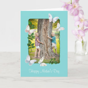 Ivy Frame with Butterflies Photo Mother Day Card