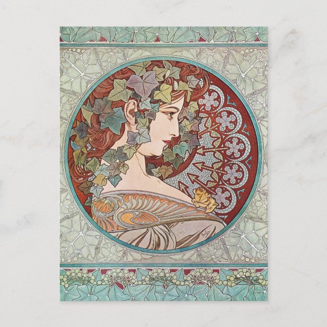 Ivy Goddess Mucha Postcard (Front)