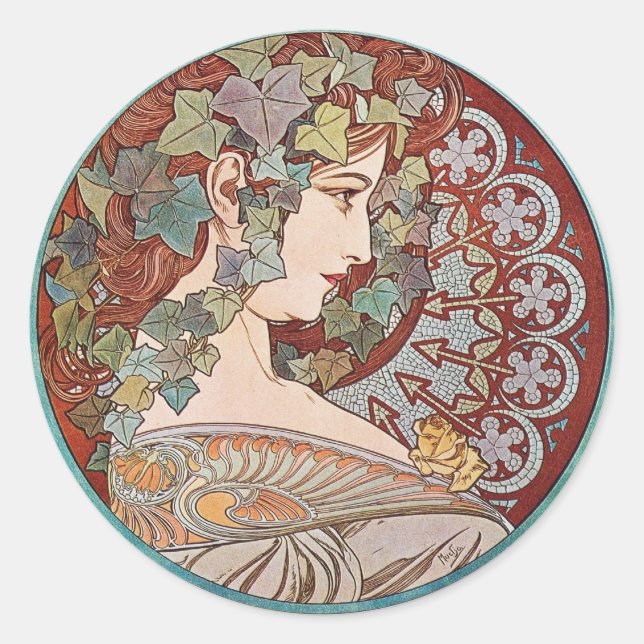 Ivy godess classic round sticker (Front)