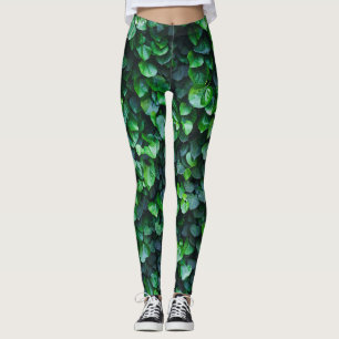 Ivy green wall: natural surface. leggings