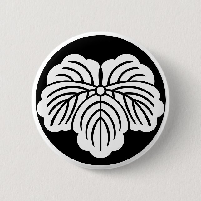 Ivy leaf in rice cake 6 cm round badge (Front)