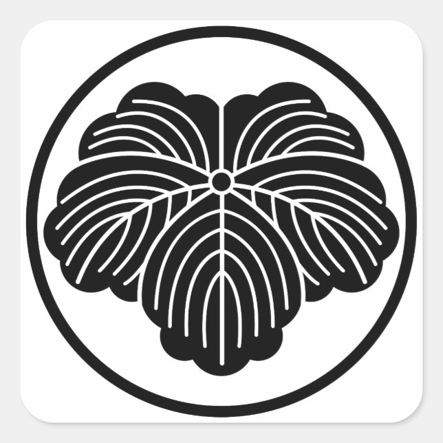 Ivy leaf in threadlike ring square sticker (Front)